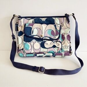 COACH Signature Bag Kyra nylon Crossbody Purse With Wallet F18839 Y2K Retro